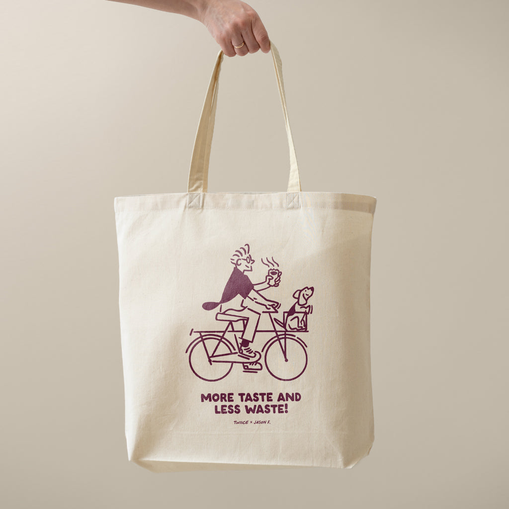 mike-on-bike tote bag